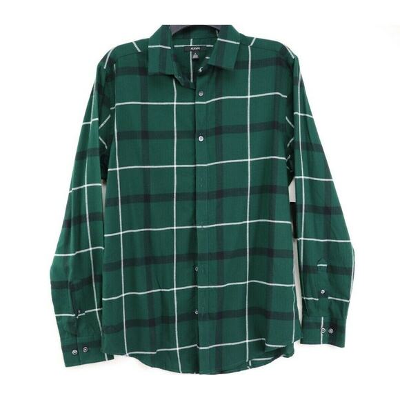 Alfani Mens Shirt Green Size Small Parsons Plaid Print Button Up MSRP $65 - Picture 1 of 8